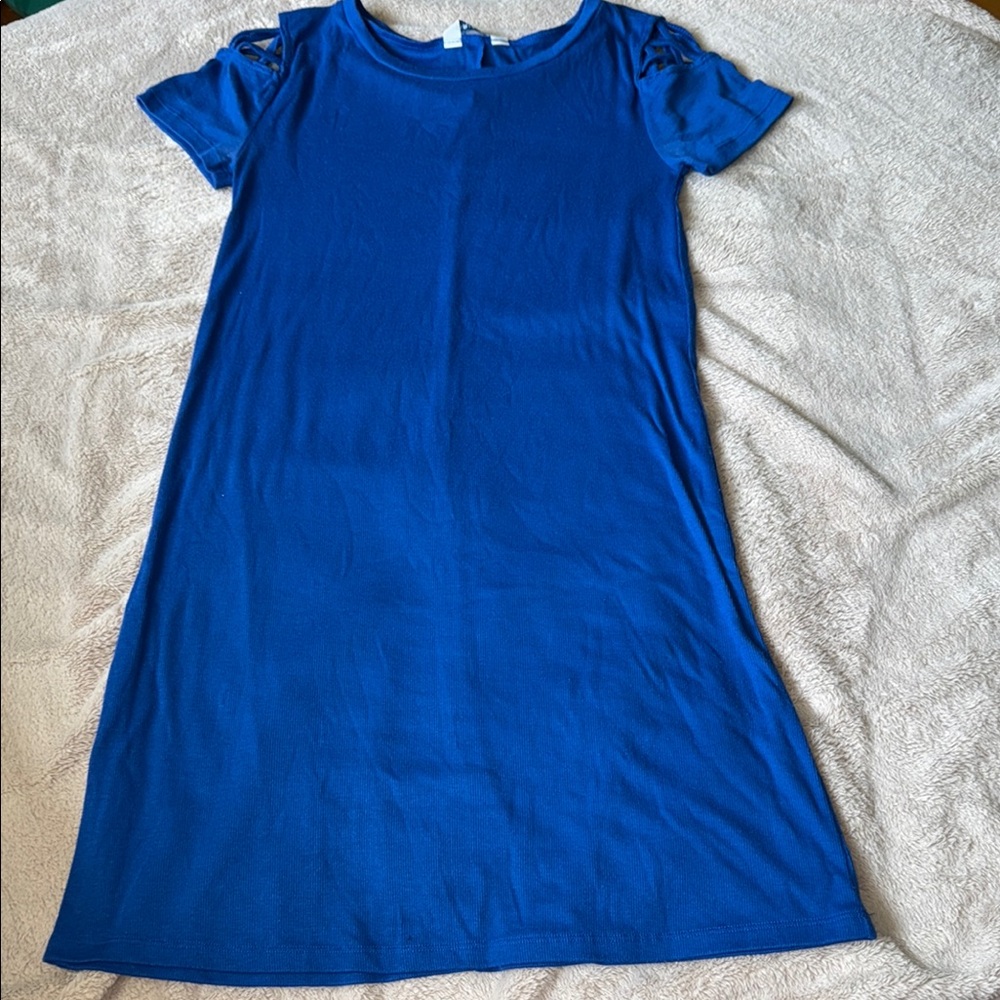 Vibrant Blue Short Sleeve Dress